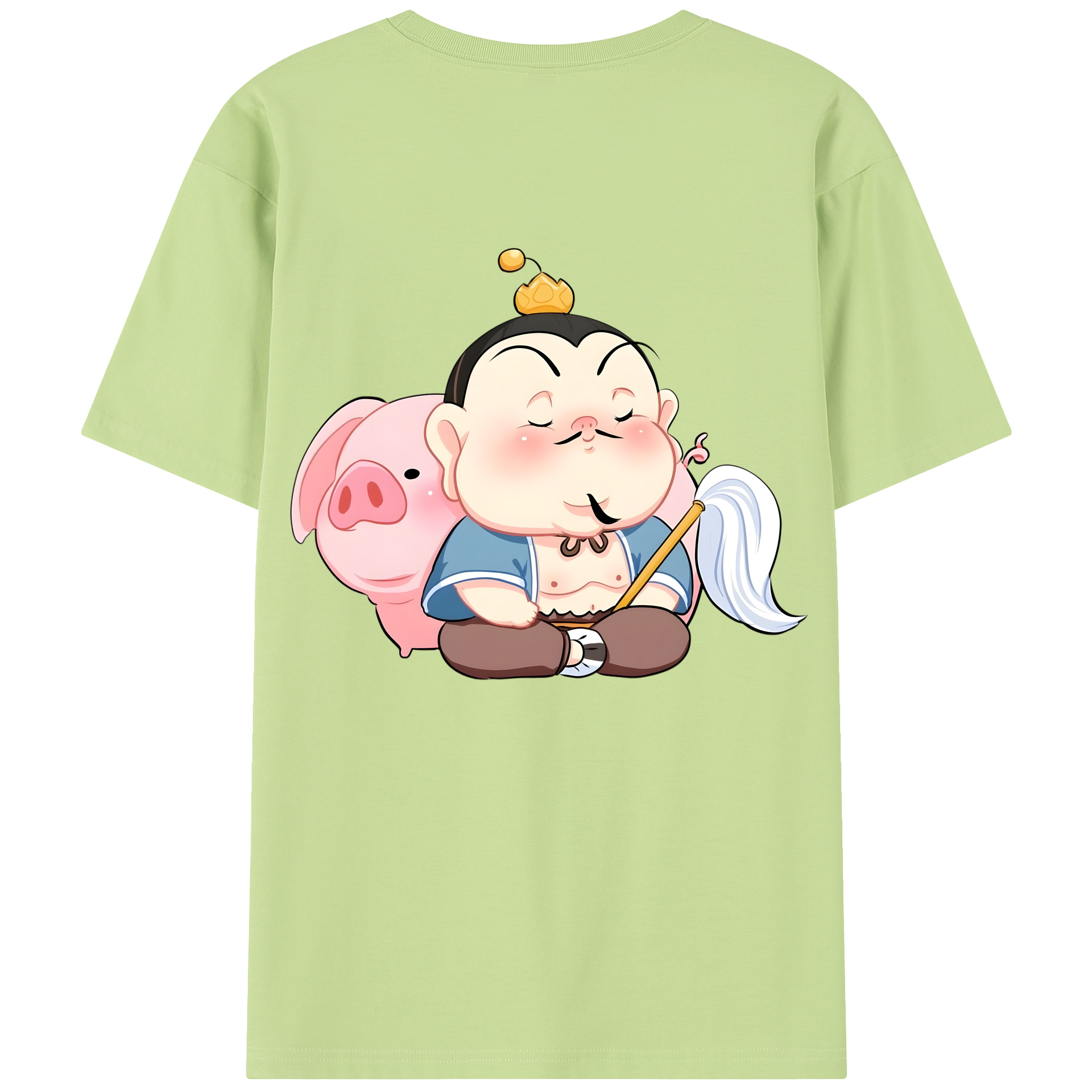 （画像用） Ne Zha 2 ナタ 魔童の大暴れ 綿100％半袖Tシャツ（背面プリント）